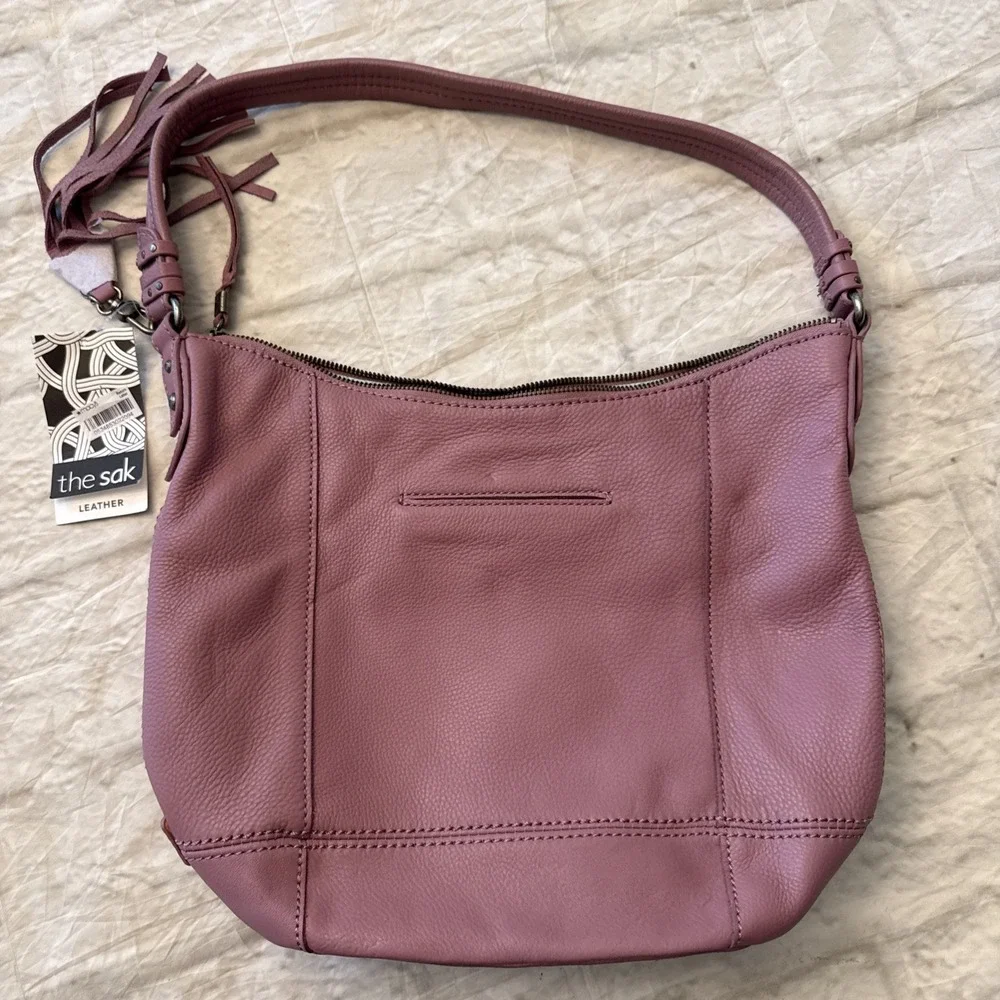 The Sak Women's Sequoia Hobo Leather Bag Studded Pink‎ Mauve Design NEW